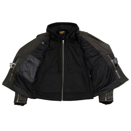 Women’s Vented Black Cowhide Leather Biker Jacket