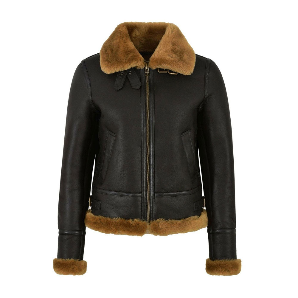 Women’s Luca Sheepskin Leather Aviator Jacket