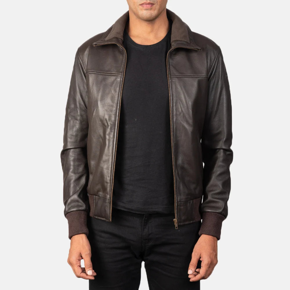 Air Rolf Leather Bomber Jacket