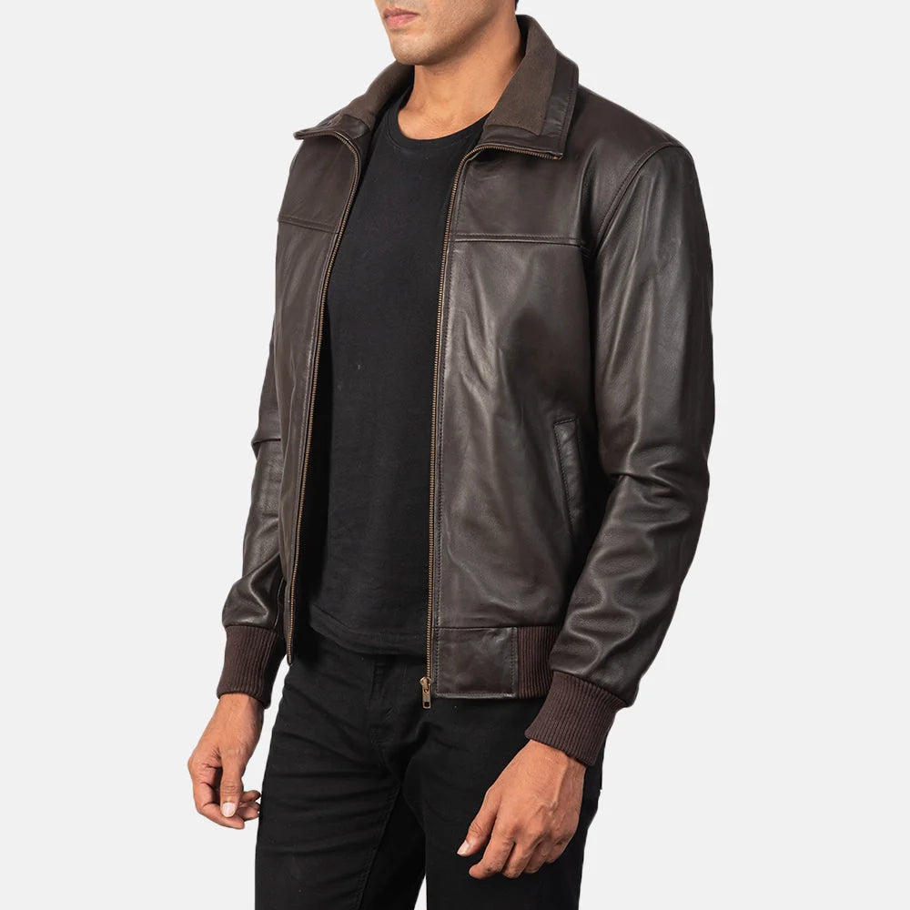 Air Rolf Leather Bomber Jacket
