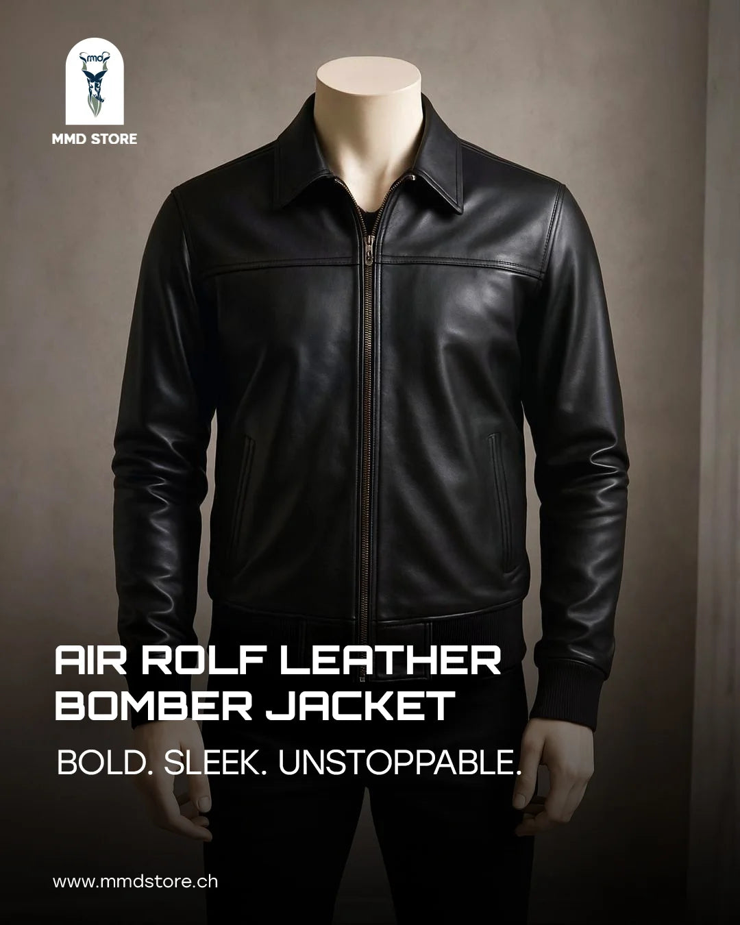 Armstrong Black Leather Biker Jacket
