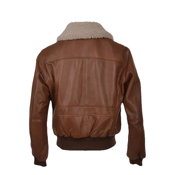 Men’s Vesper Brown Sheepskin Leather Aviator Jacket