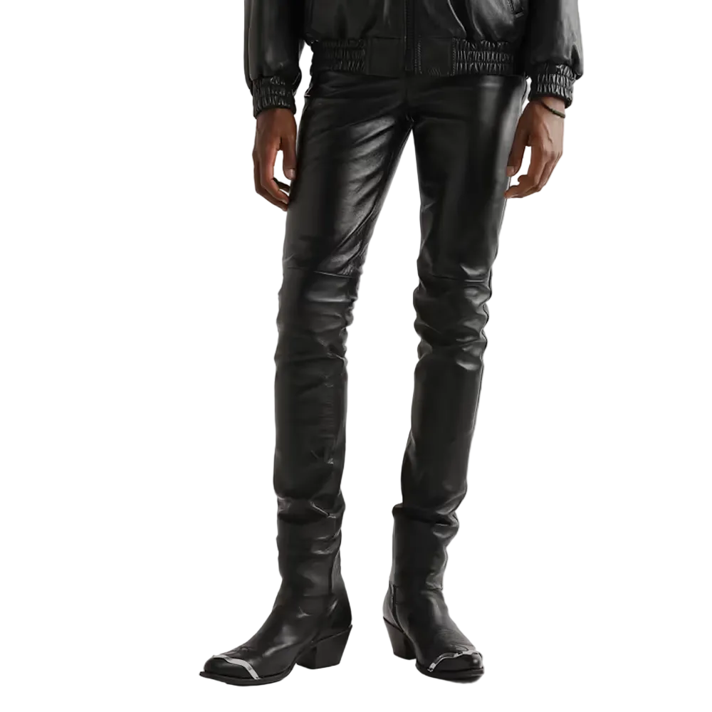 Men’s Silas Black Sheepskin Leather Pants
