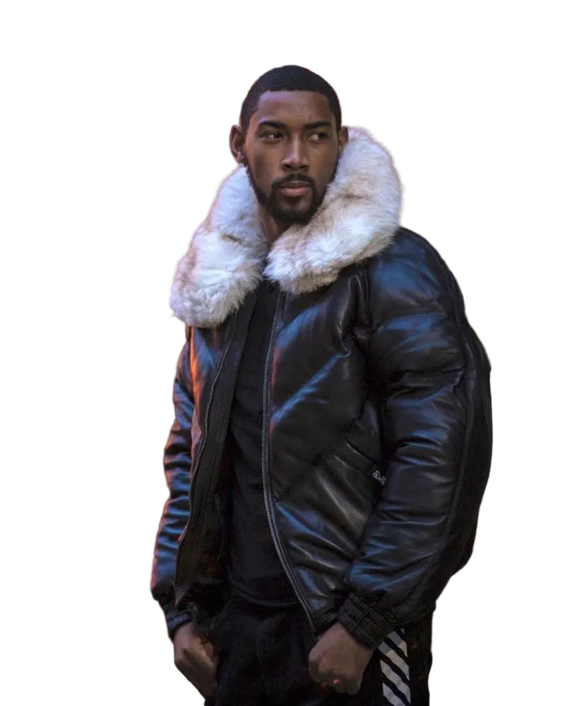 Men’s Vesper Off White Sheepskin Leather Jacket