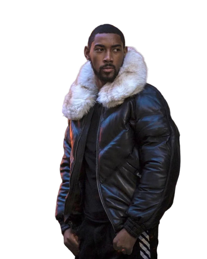 Men’s Vesper Off White Sheepskin Leather Jacket
