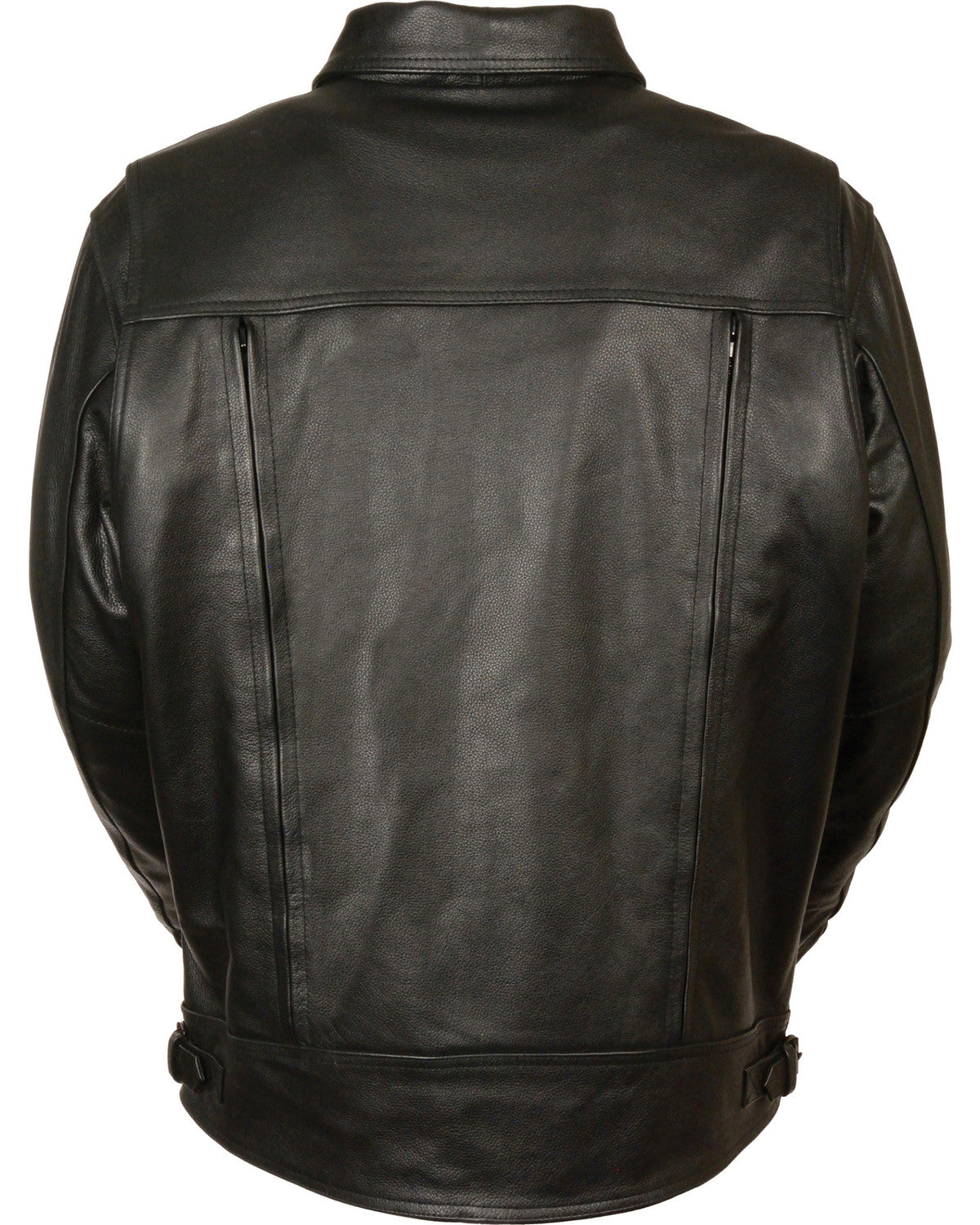 Men’s Vented Black Cowhide Leather Biker Jacket