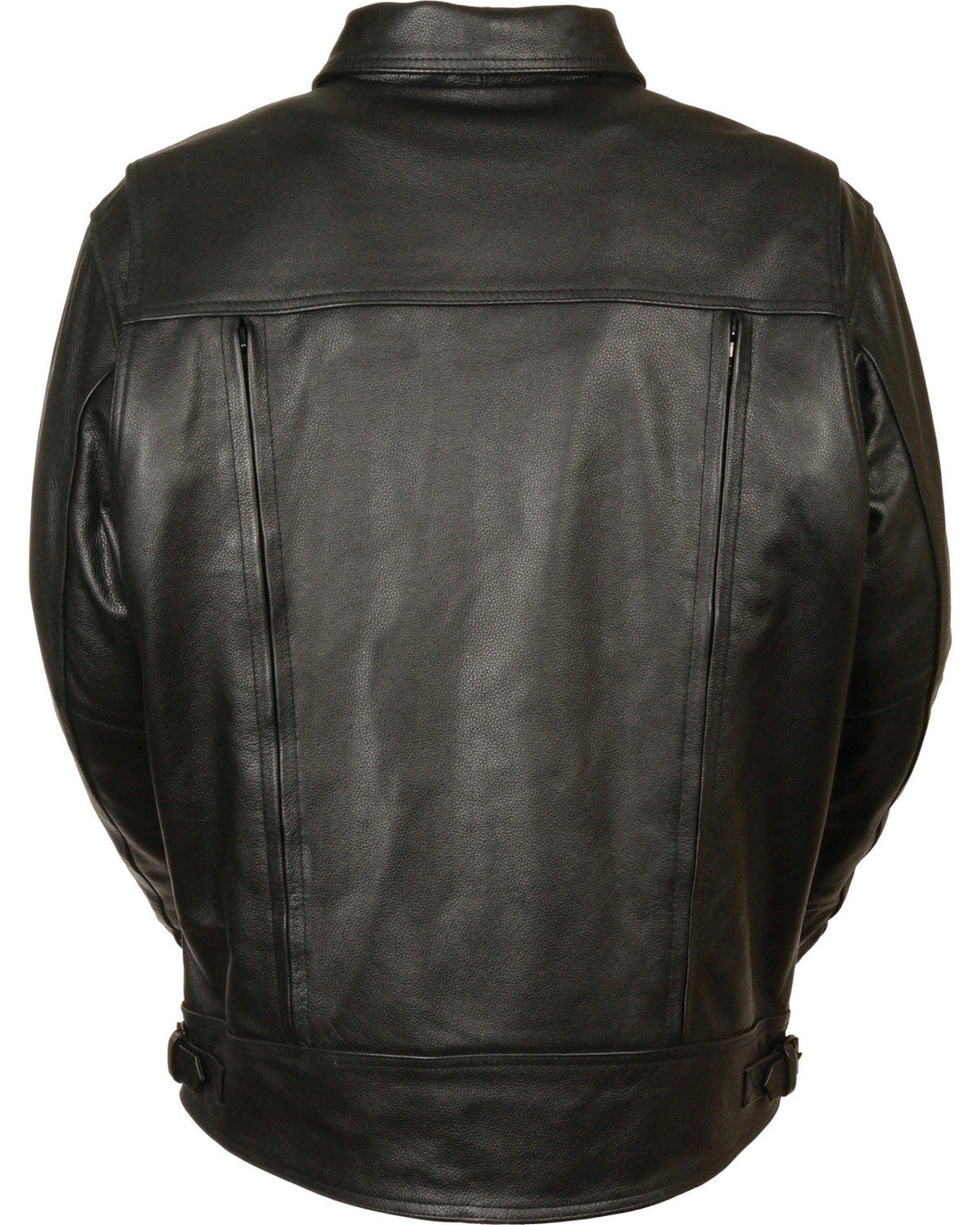 Men’s Vented Black Cowhide Leather Biker Jacket