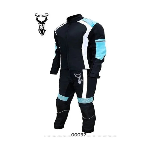 Blue Women’s Biker Jacket & Trouser Set (Leather Suit)