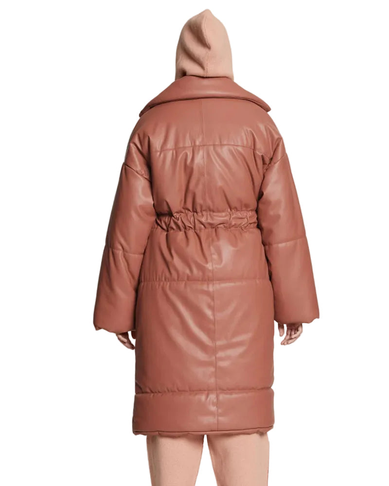 Women’s Voss Pink Faux Leather Trench Coat