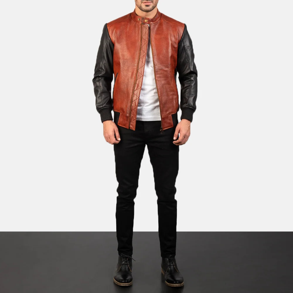 Avan Leather Bomber Jacket