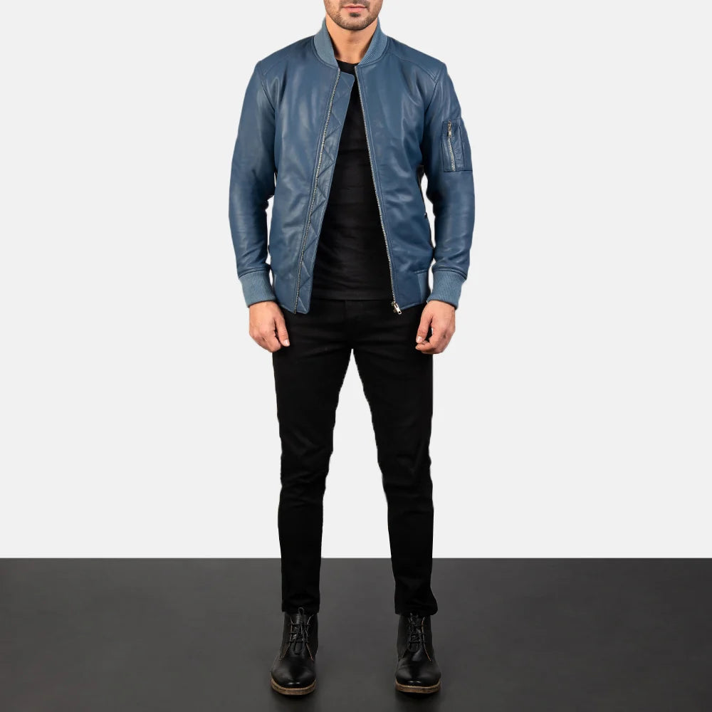 Bomia Ma-1Leather Bomber Jacket