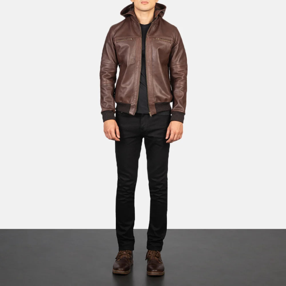 Bouncer Biz Leather Bomber Jacket