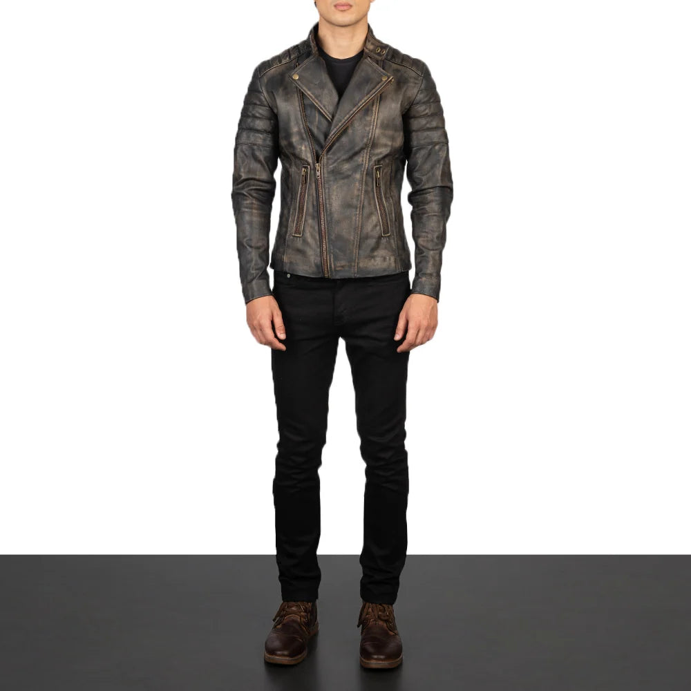 Faisor Leather Biker Jacket
