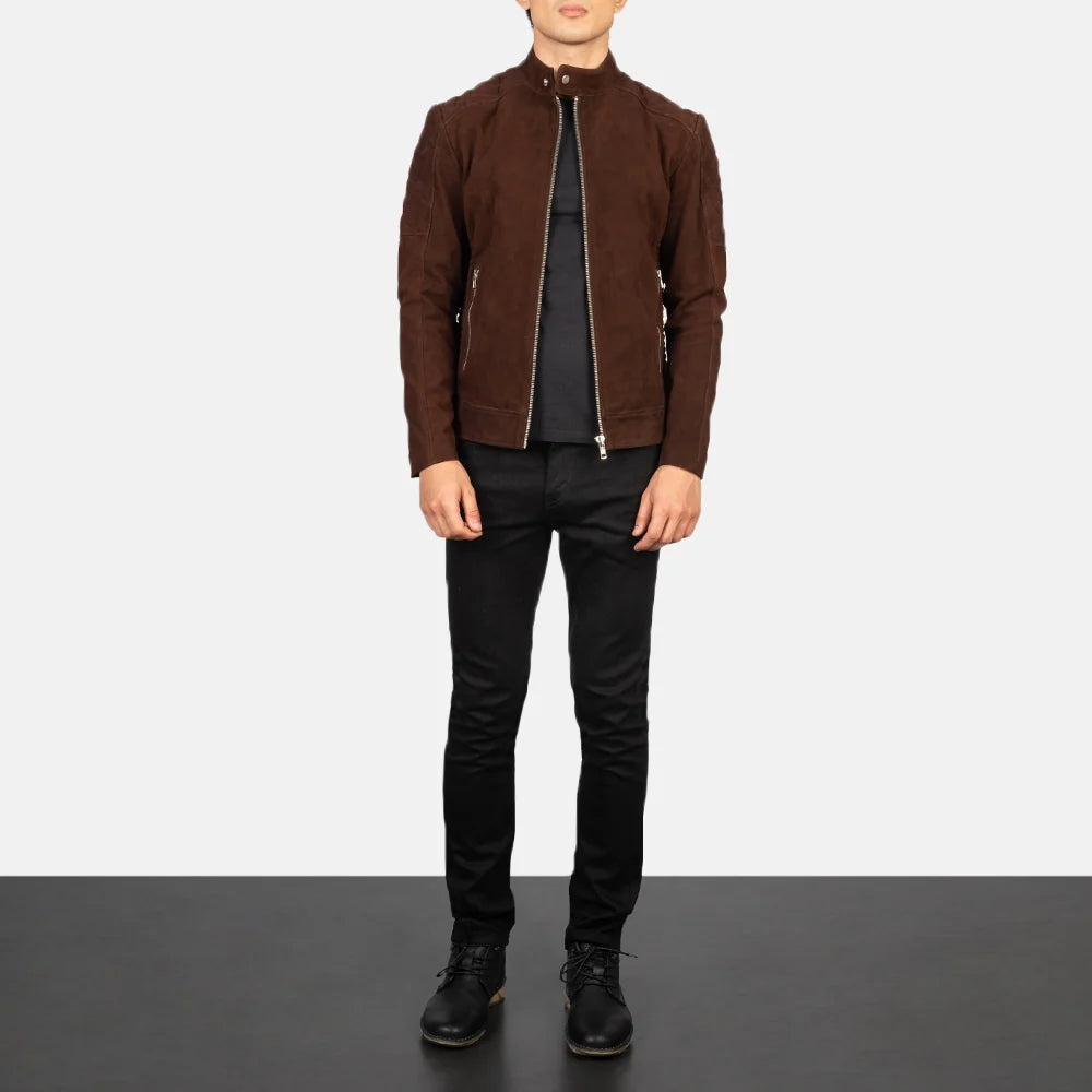Fernando Quilted Leather Suede Biker Jacket