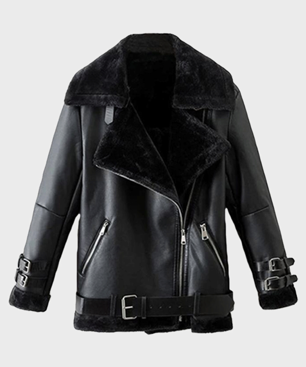 Men’s Weston Black Sheepskin Leather Jacket