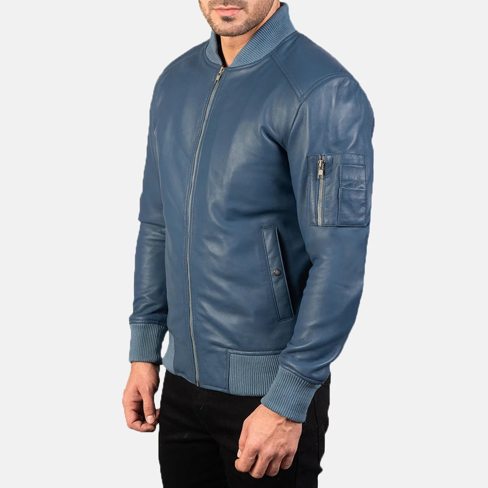 Bomia Ma-1Leather Bomber Jacket