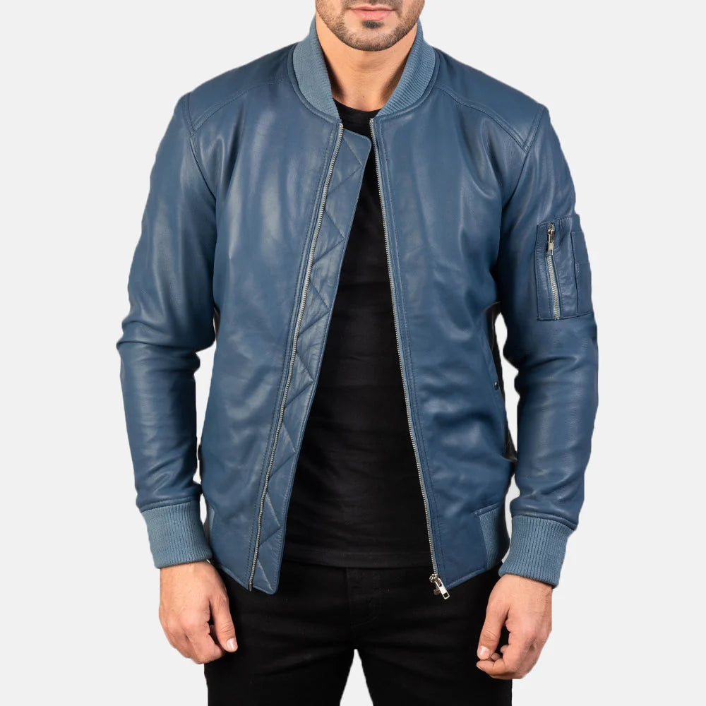 Bomia Ma-1Leather Bomber Jacket
