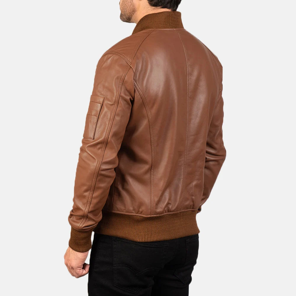 Bomia Ma-1Leather Bomber Jacket