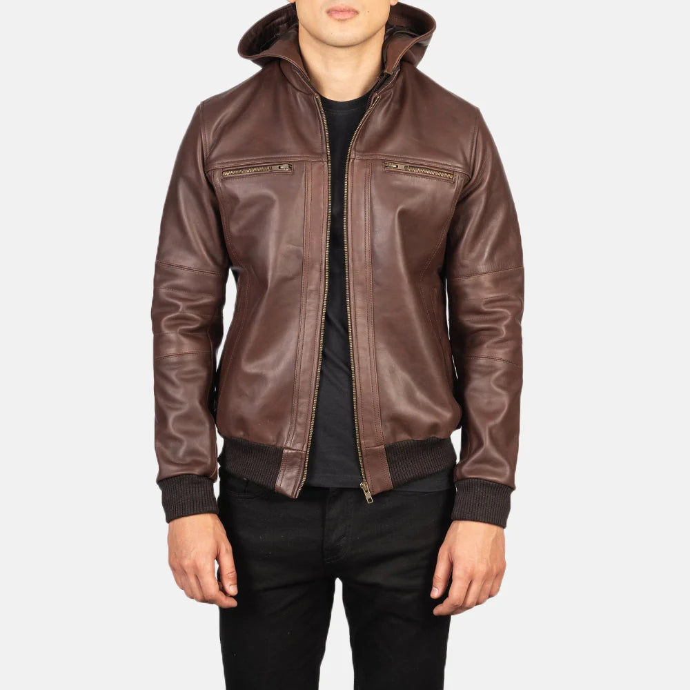 Bouncer Biz Leather Bomber Jacket