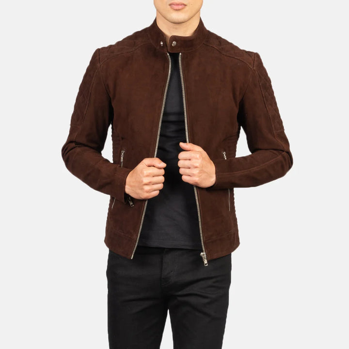 Fernando Quilted Leather Suede Biker Jacket
