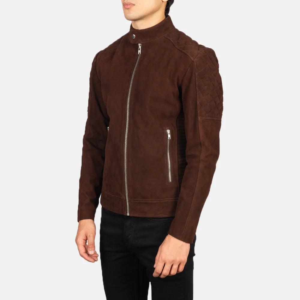 Fernando Quilted Leather Suede Biker Jacket