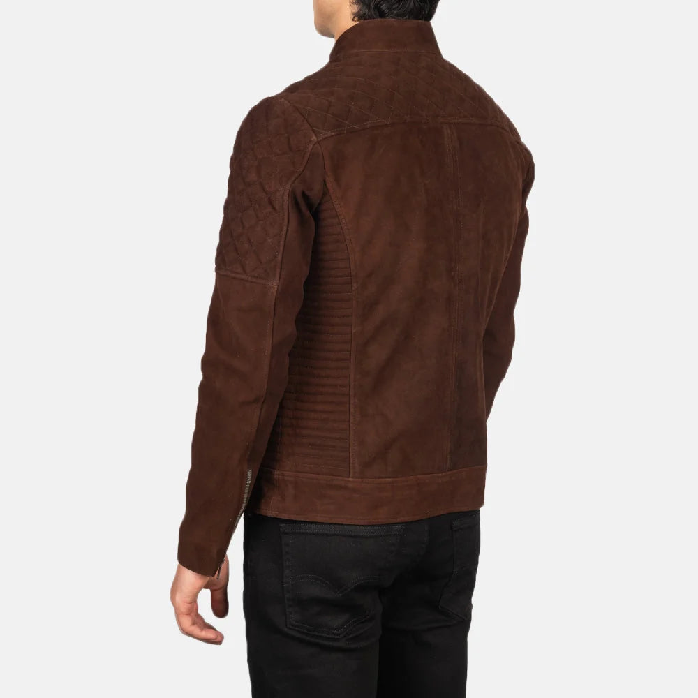 Fernando Quilted Leather Suede Biker Jacket