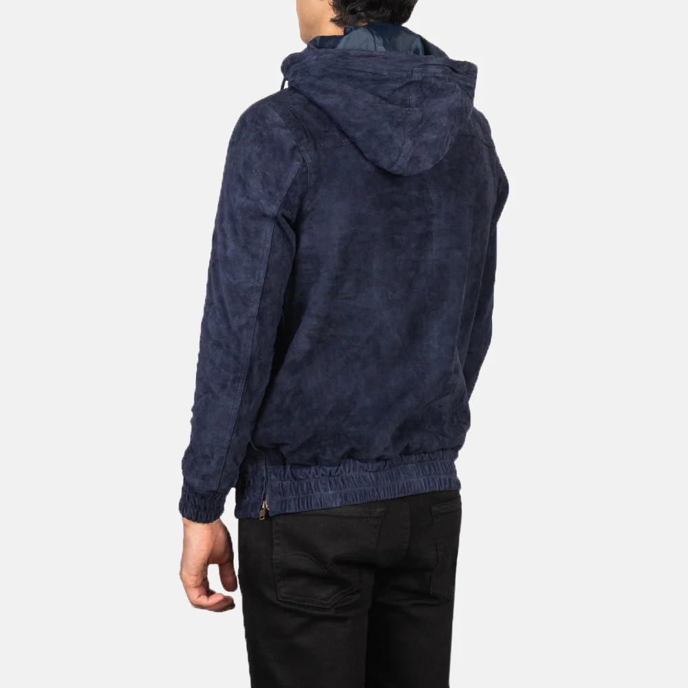 Kenton Hooded Leather Pullover Jacket