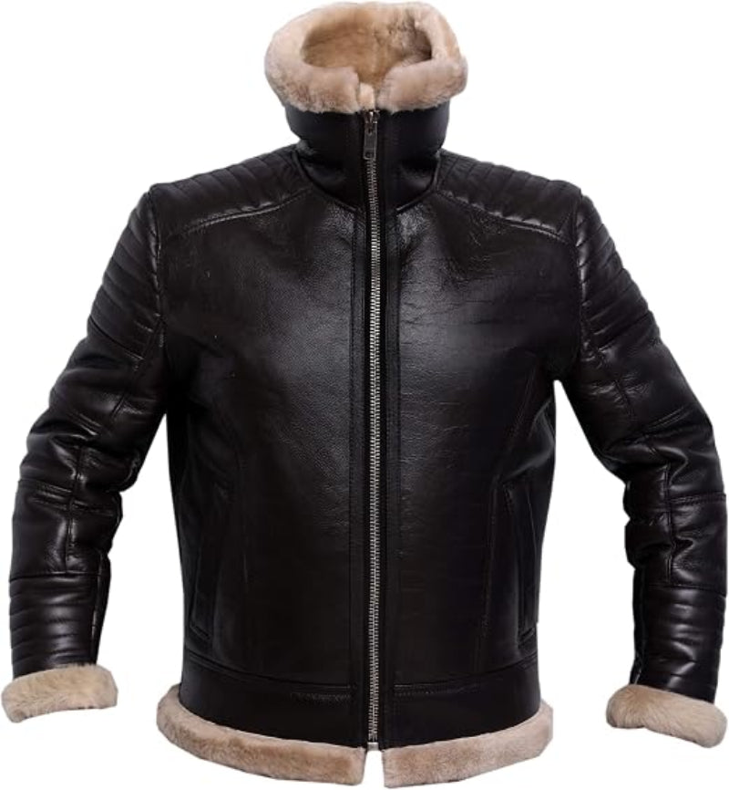 Men’s Tessa Brown Sheepskin Leather Aviator Jacket