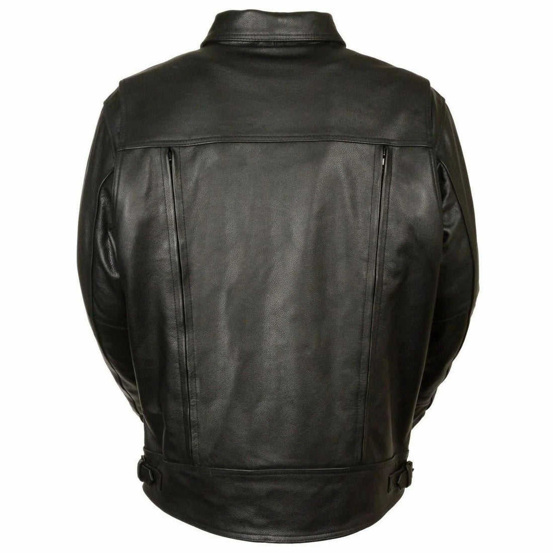 Men’s Vented Black Cowhide Leather Biker Jacket