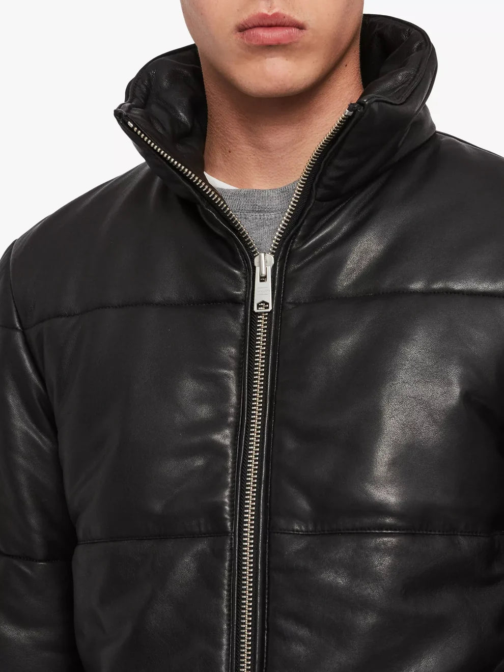 Men’s Vesper Black Cowhide Leather Quilted Jacket