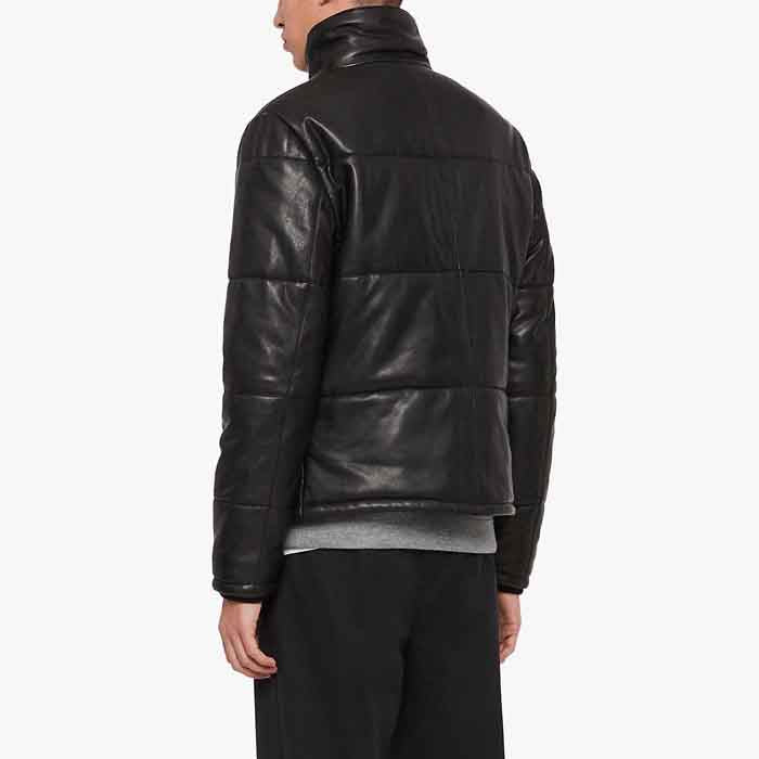 Men’s Vesper Black Cowhide Leather Quilted Jacket