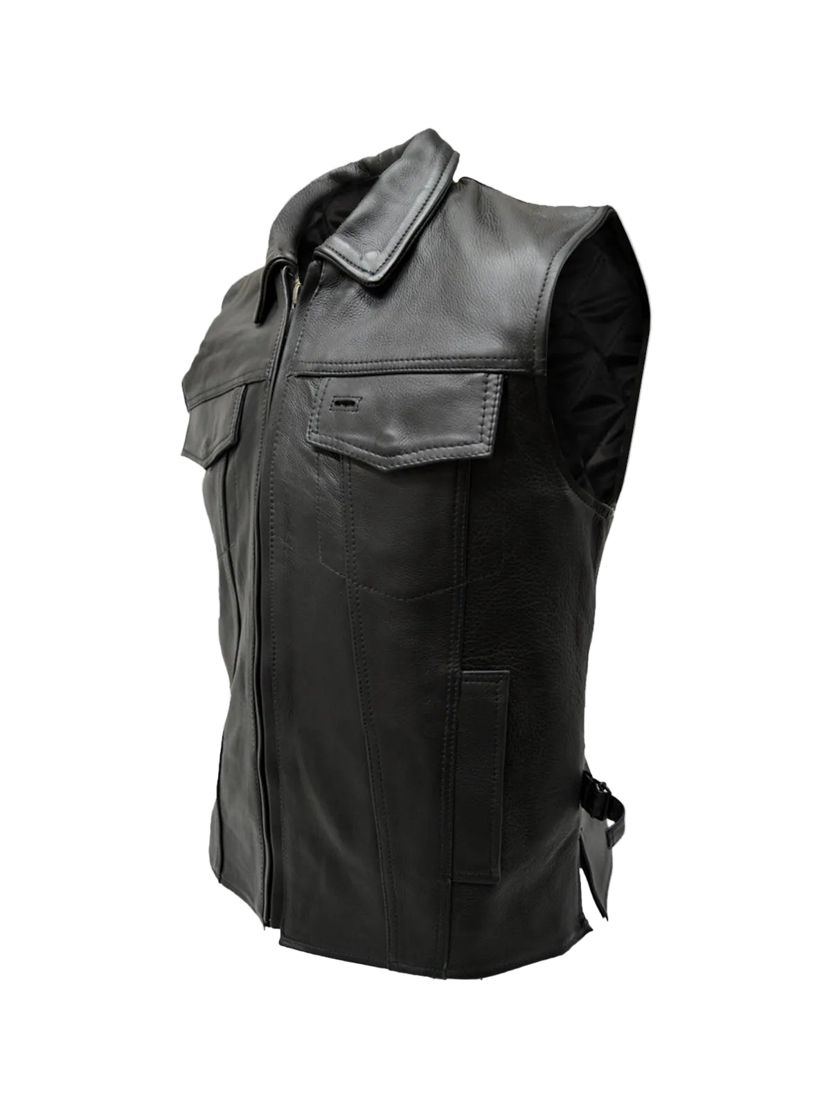 Men’s Voss Black Cowhide Leather Vest
