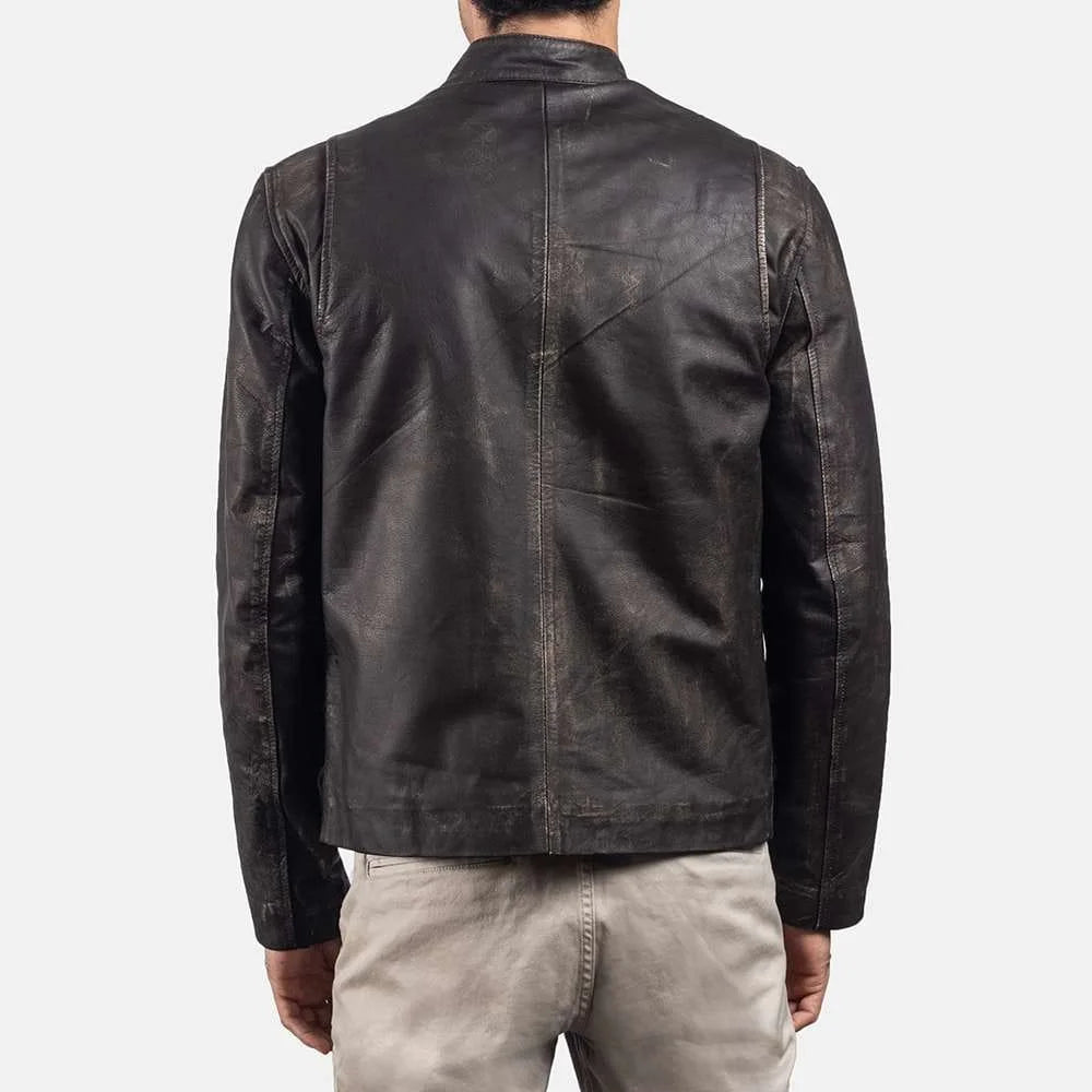 Rustic Leather Biker Jacket