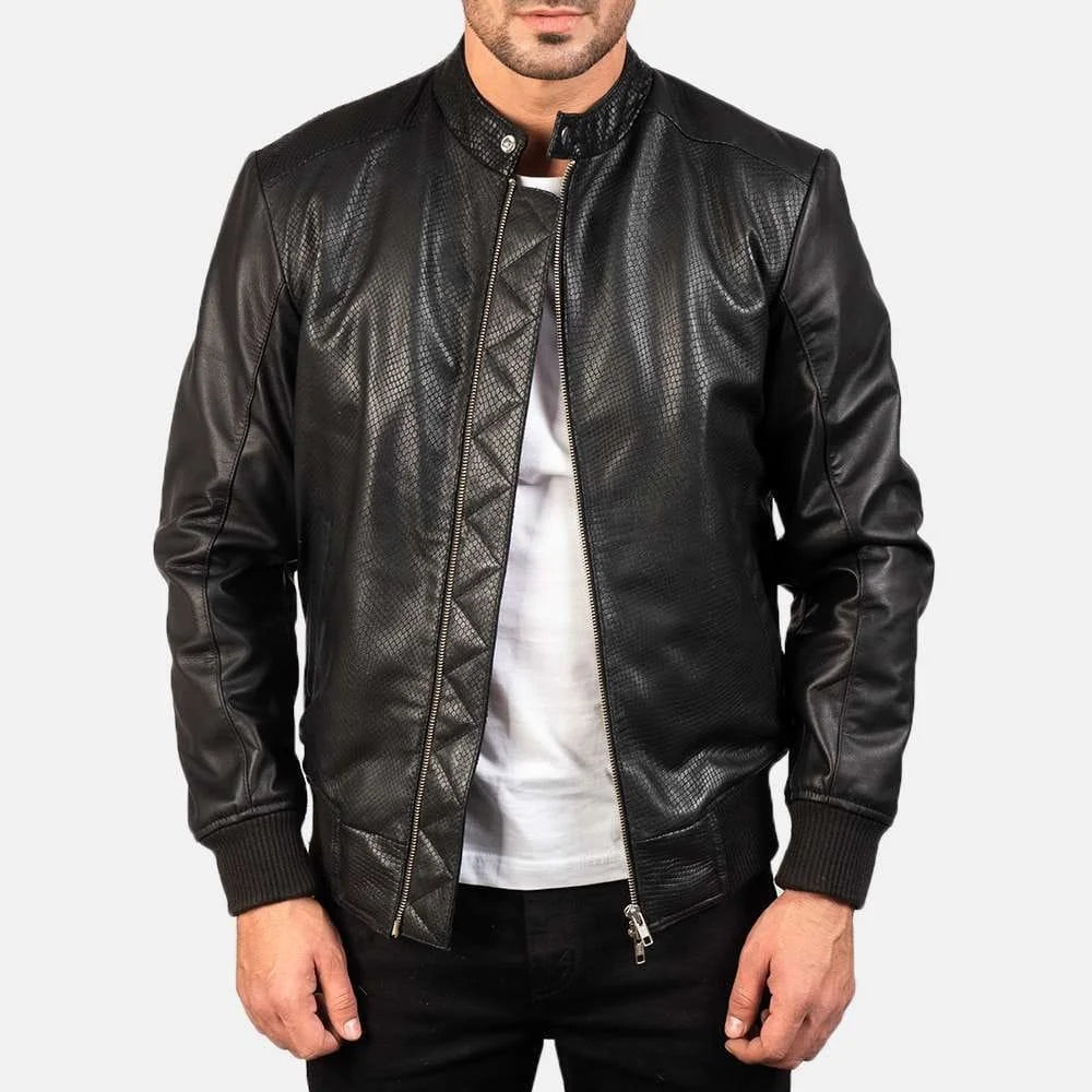 Avan Leather Bomber Jacket