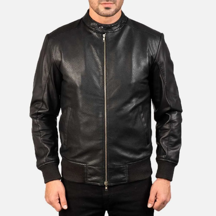 Avan Leather Bomber Jacket