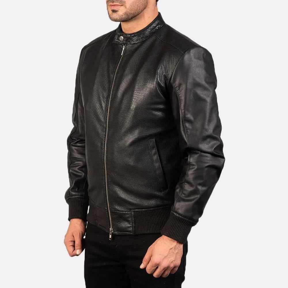 Avan Leather Bomber Jacket