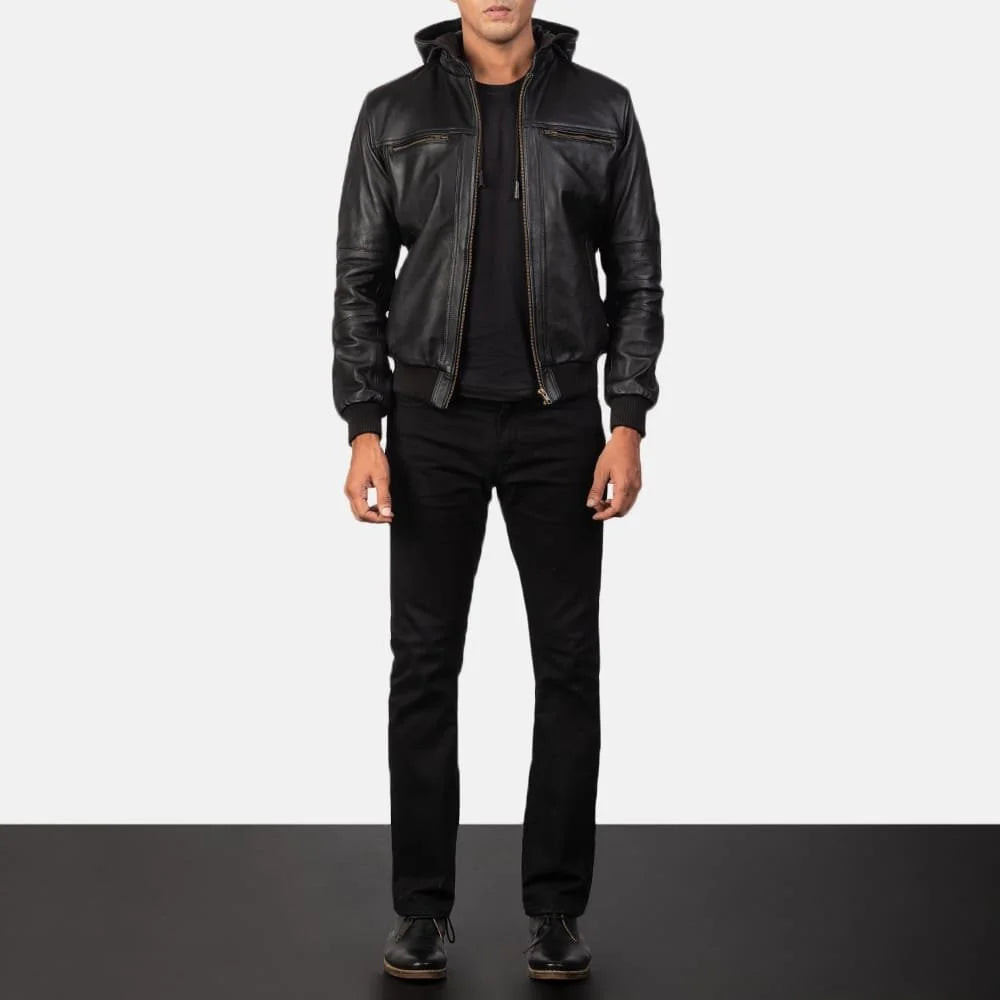 Bouncer Biz Leather Bomber Jacket