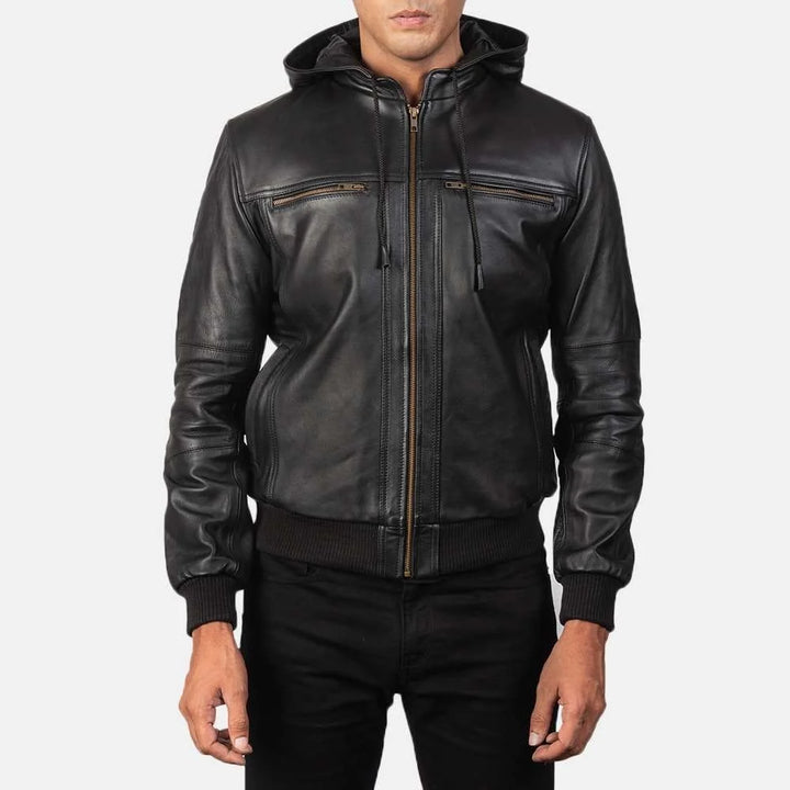 Bouncer Biz Leather Bomber Jacket