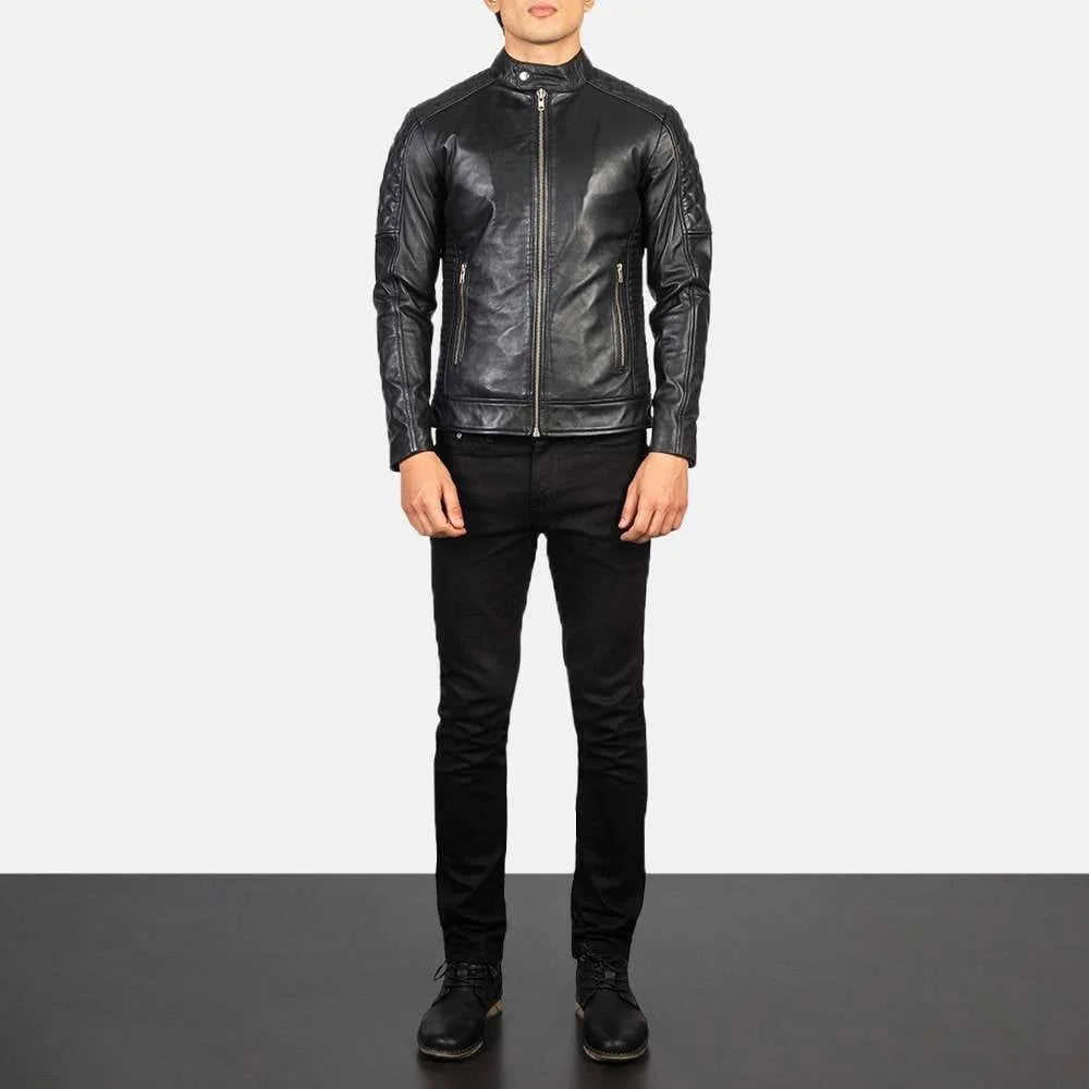 Fernando Quilted Leather Suede Biker Jacket