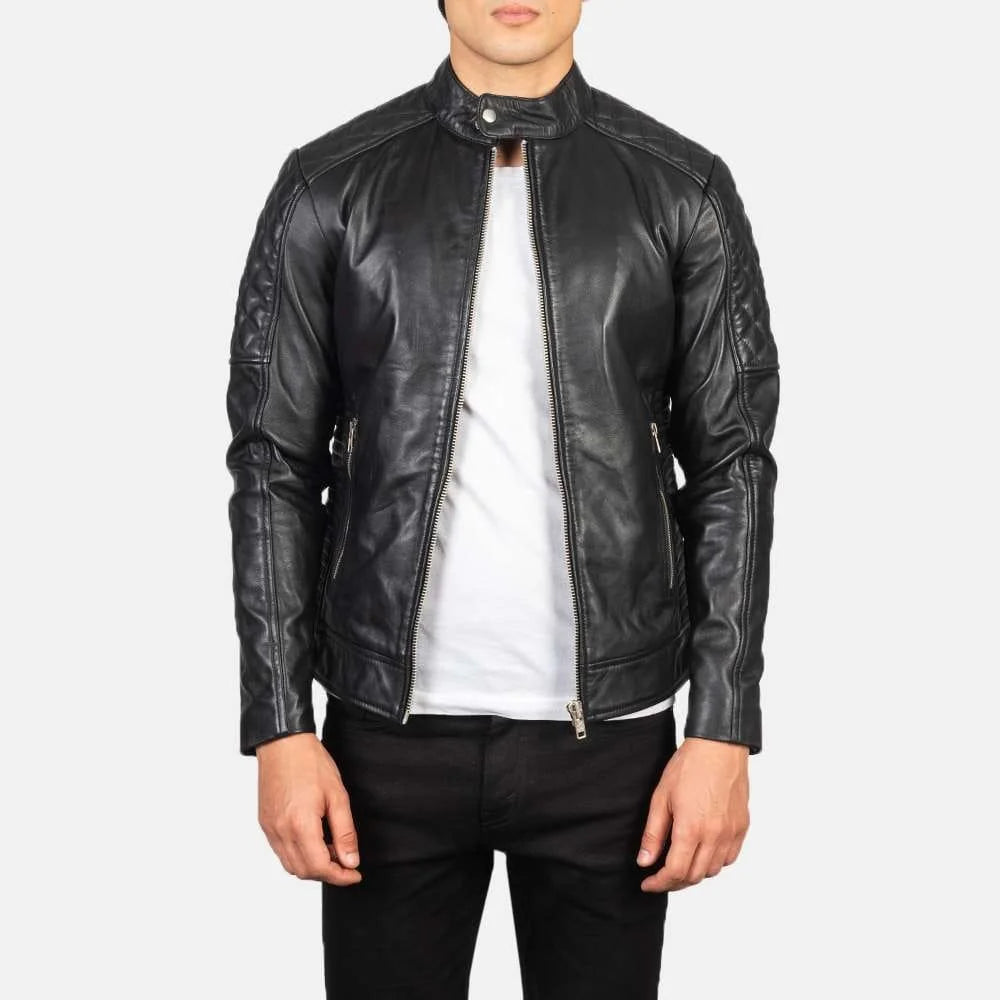 Fernando Quilted Leather Suede Biker Jacket