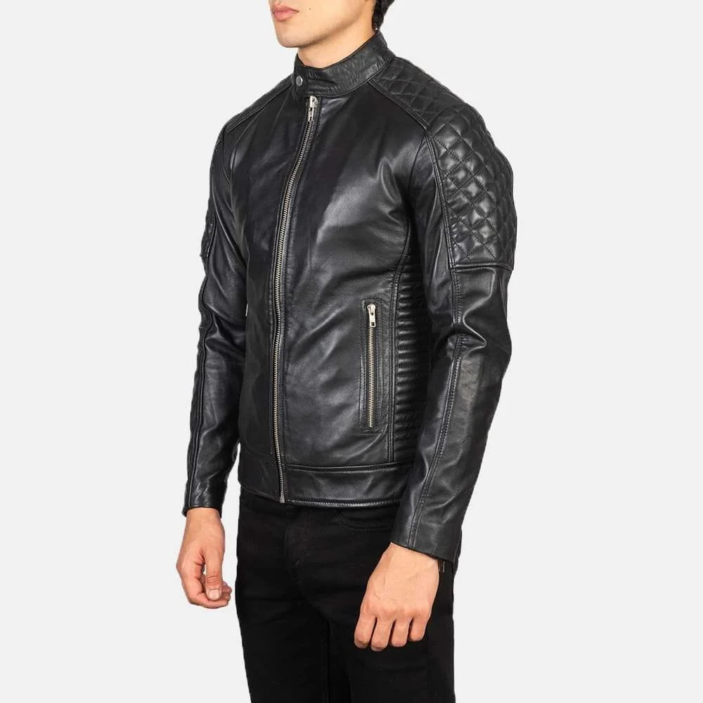 Fernando Quilted Leather Suede Biker Jacket
