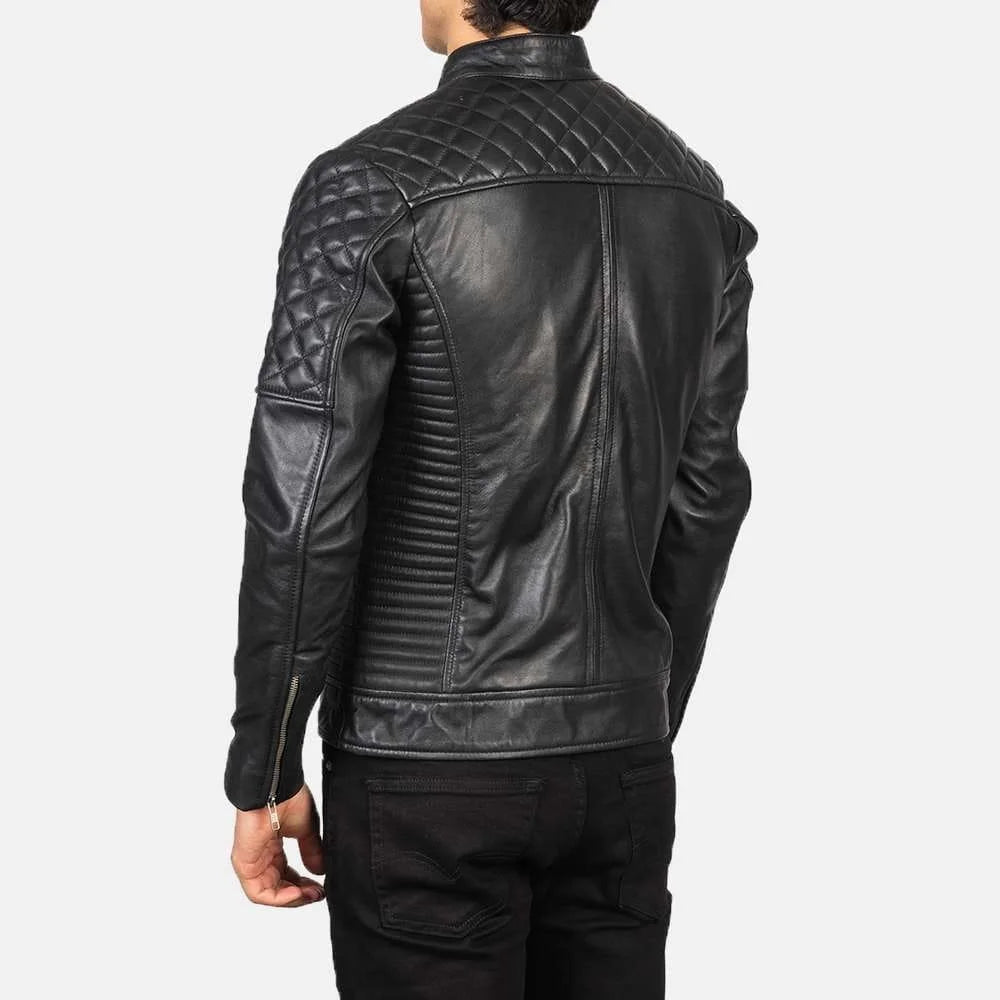 Fernando Quilted Leather Suede Biker Jacket