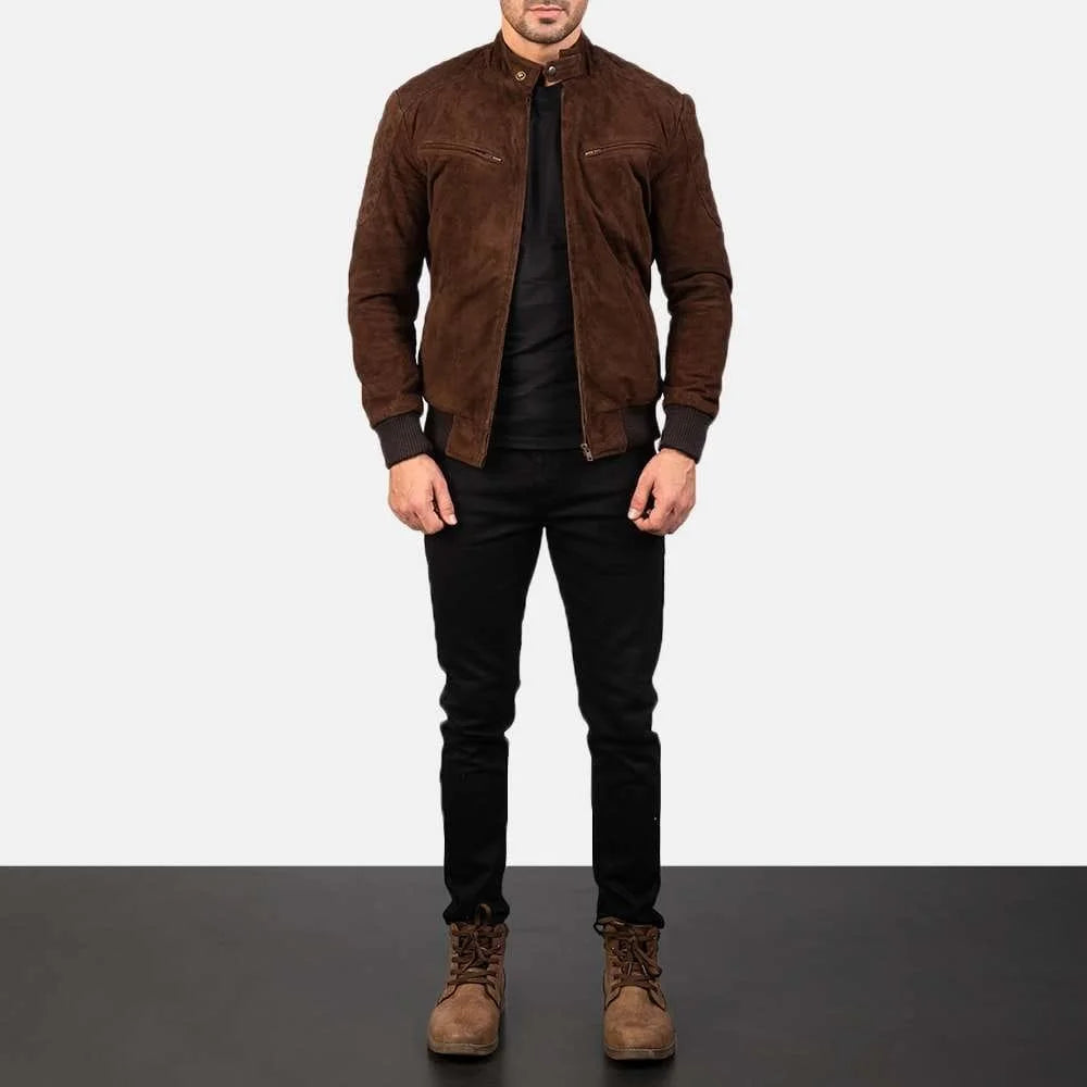 Sven Suede & Leather Bomber Jacket