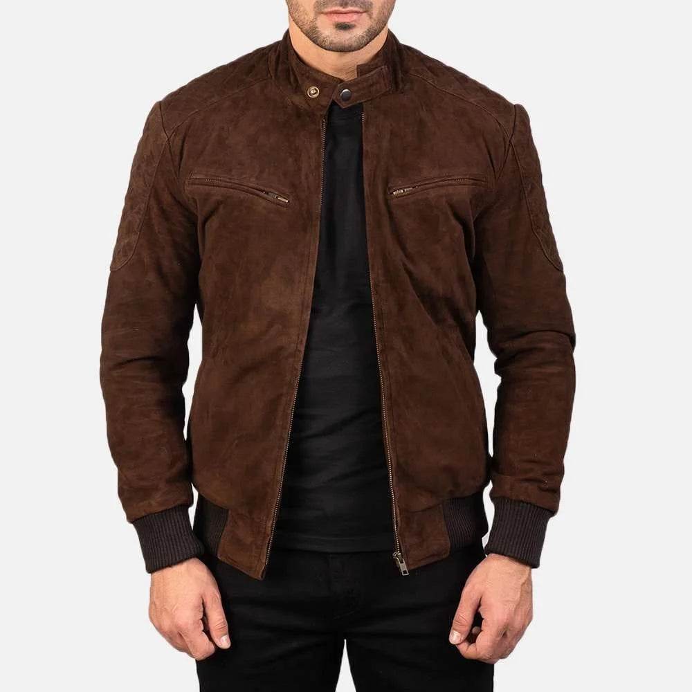 Sven Suede & Leather Bomber Jacket