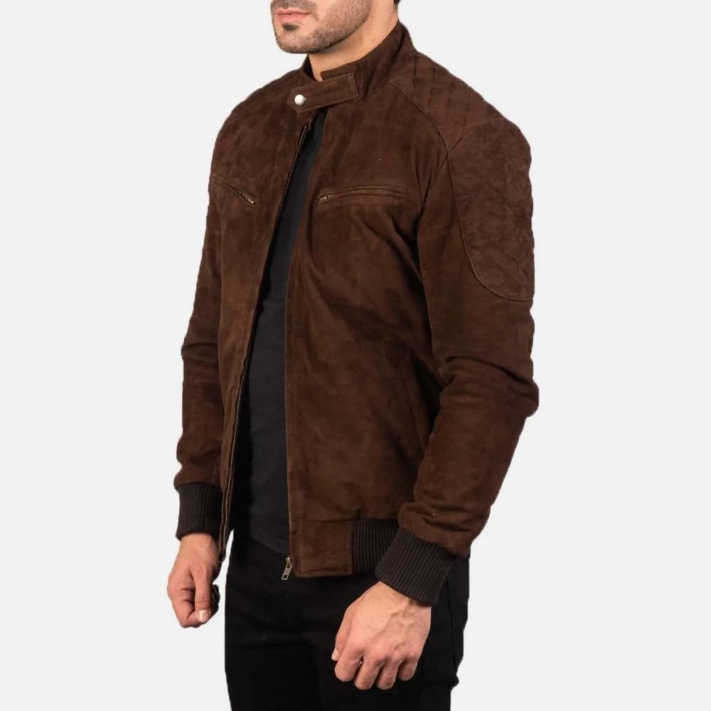 Sven Suede & Leather Bomber Jacket