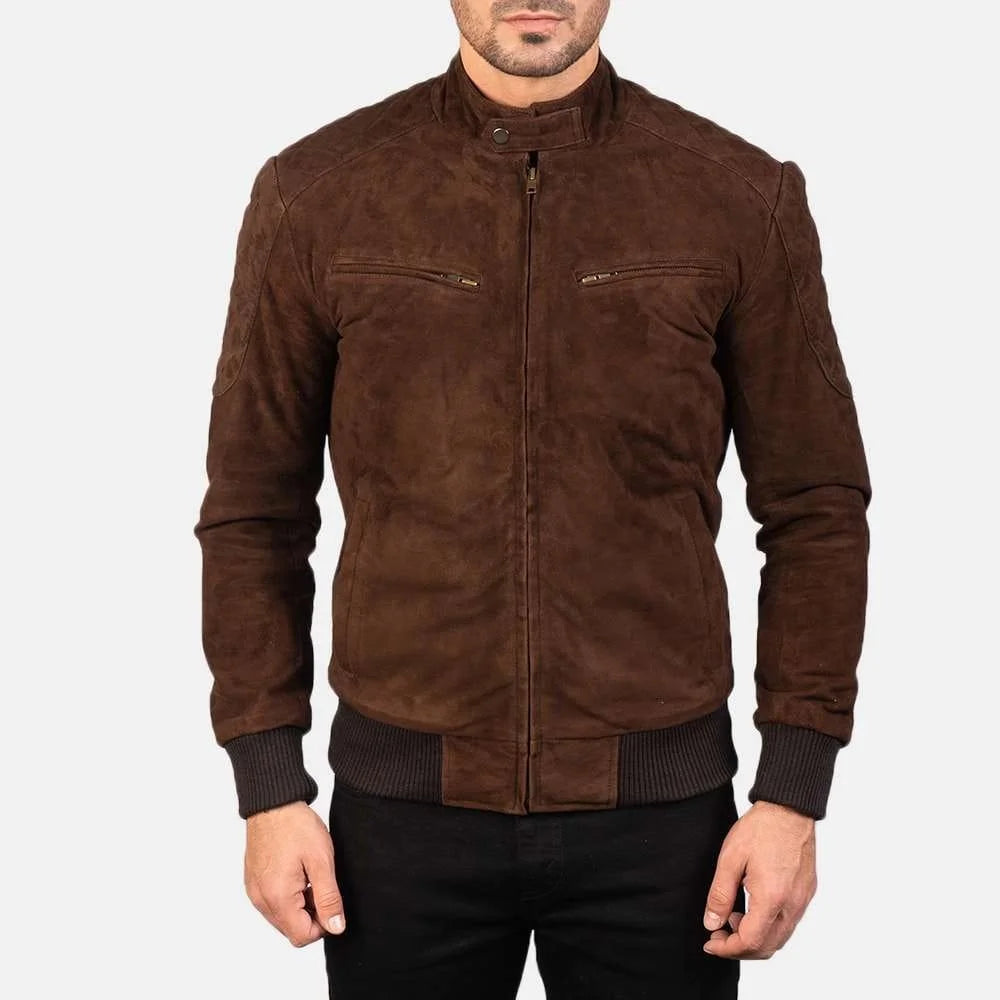 Sven Suede & Leather Bomber Jacket