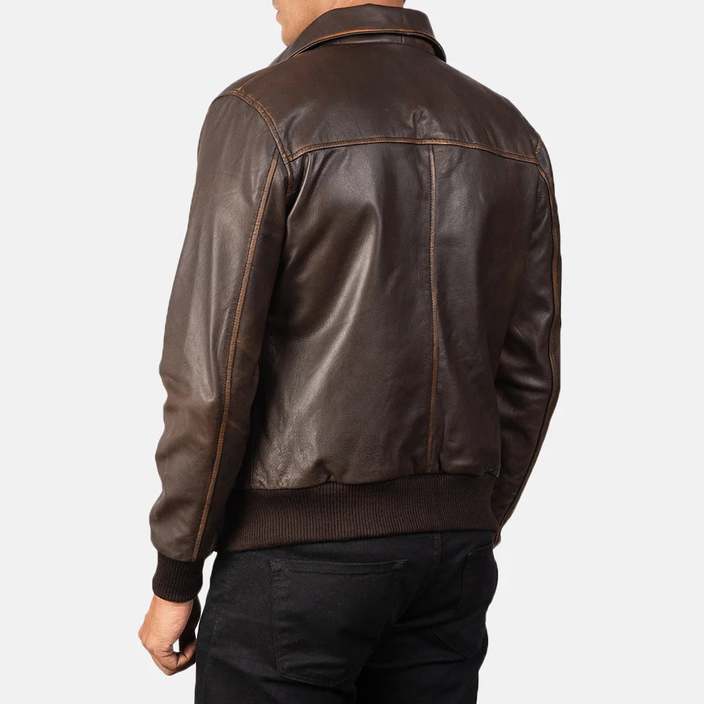 Aaron Leather Bomber Jacket