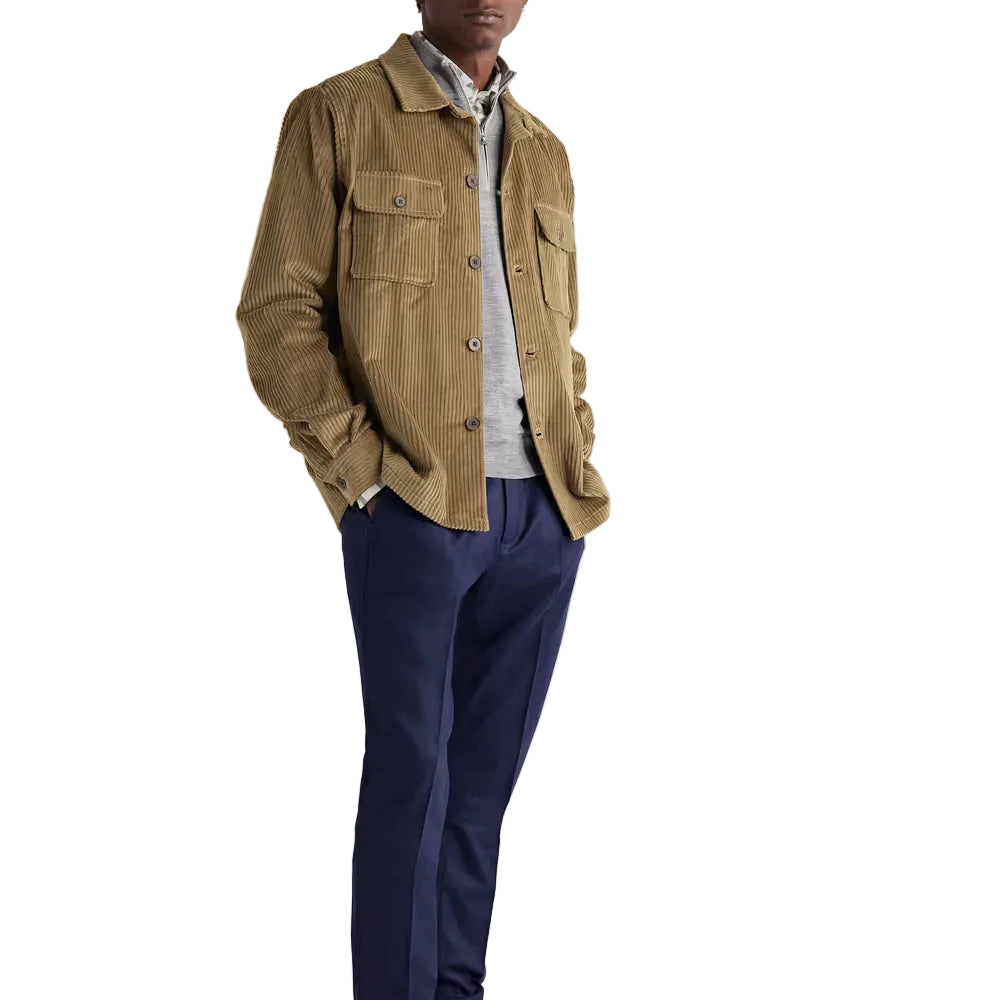 Men’s Atlas Light Brown Cowhide Leather Shirt