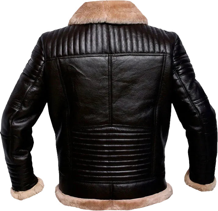Men’s Tessa Brown Sheepskin Leather Aviator Jacket