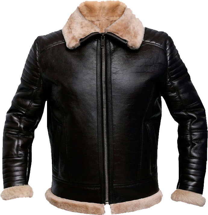 Men’s Tessa Brown Sheepskin Leather Aviator Jacket